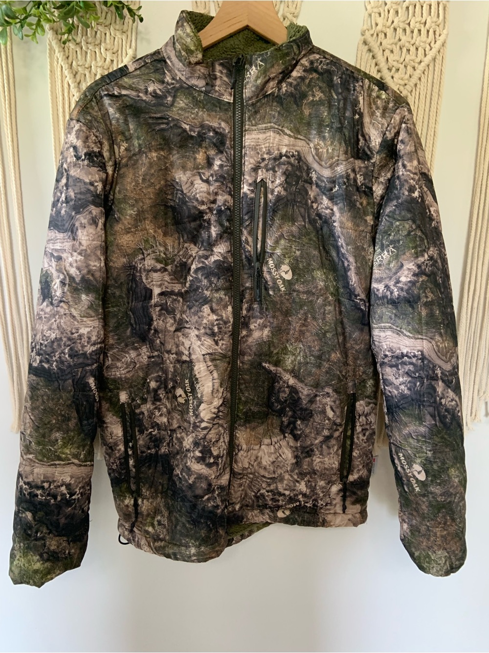 MAGELLAN Mossy Oak Men’s Fleece Lined Full Zip Camouflage Jacket Size Small